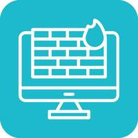 Computer Firewall Vector Icon