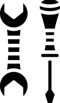 Screwdriver and Wrench Vector Icon