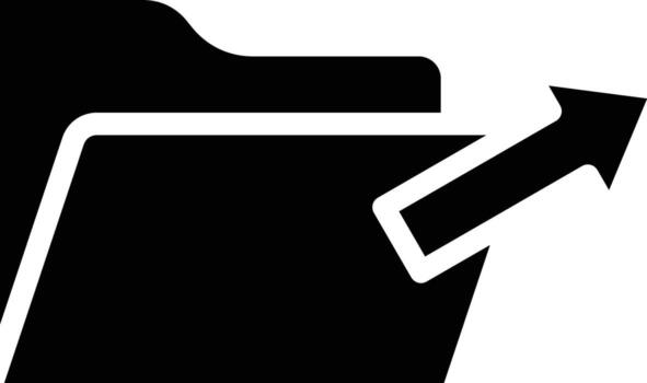 icono de vector de carpeta de envío