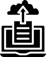 cargar archivo en icono de vector de nube