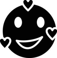 sonriente cara con corazones vector icono