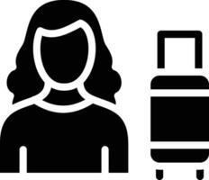 Woman Traveller Vector Icon