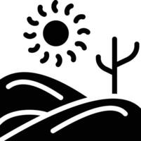 Desert Day Landscape Vector Icon