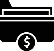 dinero carpeta vector icono