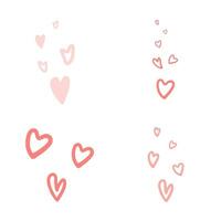 Hand drawn heart set vector