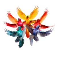 AI generated Colorful Flying Bird png