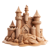 ai gerado Castelo de Areia 2d desenho animado em transparente fundo png