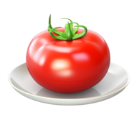 AI generated Juicy delicious tomato lies on beautiful plate png