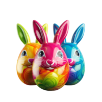 AI generated 3D Render of Cute Rabbit Character Inside Floral Egg. Happy Easter Day Concept png