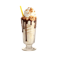 AI generated Front view of delicious milkshake with transparent background png