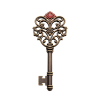 AI generated 3d key model with transparent background png