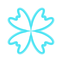 3D Cyan Flower Line png