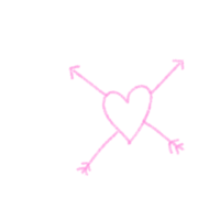 Hand drawn valentines arrow png