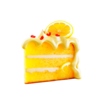 AI generated sponge cake with berries and orange on transparent background png