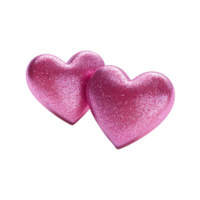 AI generated Abstract 3D realistic Pink balloon hearts with glitter texture png