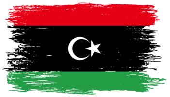 libyen flagga med borsta måla texturerad png