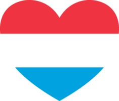 Luxembourg flag in heart shape png