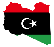 Libyen Flagge auf Karte png