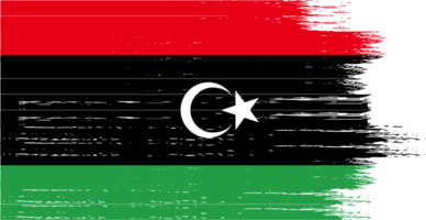 Libya flag with brush paint textured png