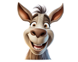 AI generated Funny donkey cartoon png