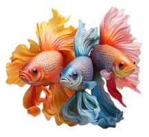 AI generated goldfish portrait design isolated on transparent background, generative ai png