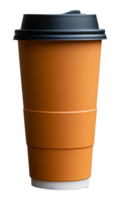 AI generated plain brown cup mockup template with transparent background, ai generative png