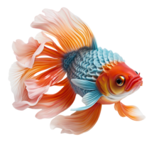 AI generated goldfish portrait design isolated on transparent background, generative ai png