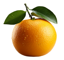 AI generated portrait of fresh orange fruit isolated on transparent background, generative ai png
