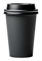 AI generated plain black cup mockup template with transparent background, ai generative png