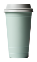 AI generated plain blue turquoise cup mockup template with transparent background, ai generative png