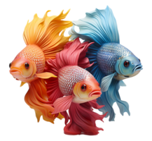 AI generated goldfish portrait design isolated on transparent background, generative ai png