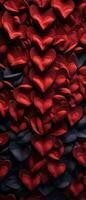 AI generated Cluster of red hearts emotive composition, highlighting depth and passion. AI generative. photo