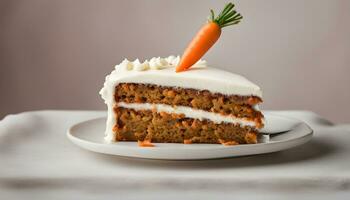 AI generated a piece of carrot cake on a plate photo