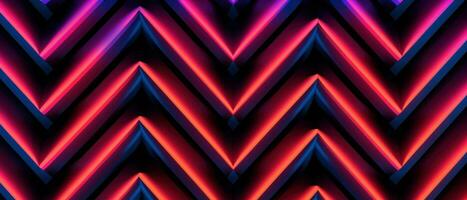 AI generated A futuristic geometric pattern with bright neon lines on a dark backdrop, creating a mesmerizing visual effect. photo