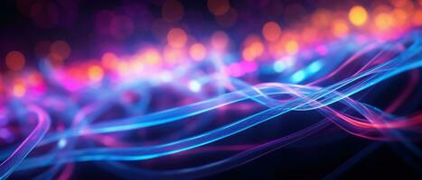 AI generated Dive into the world of morphism with this fluorescent abstract wave. photo