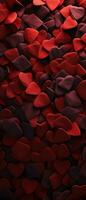 AI generated Cluster of red hearts emotive composition, highlighting depth and passion. AI generative. photo