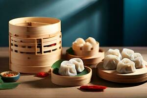 AI generated Realistic delicious dimsum for display purposes photo