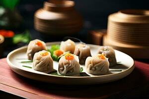 AI generated Realistic delicious dimsum for display purposes photo