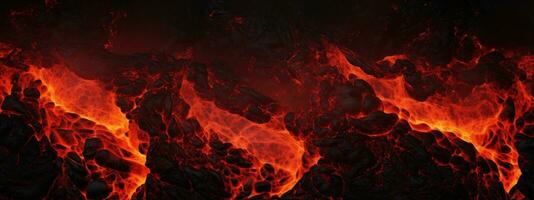 AI generated Vivid lava texture in eruption. AI generative. photo