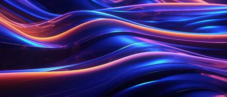AI generated Futuristic neon rays blend with irregular shapes in this captivating design. photo