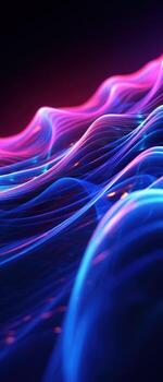 AI generated Capture attention with the dynamic, colorful lines and shapes of this abstract illustration. photo