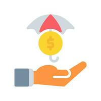 umbrella icon flat color style. Business and finance icons vector