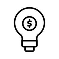 lamp dollar icon or logo illustration outline style. Icons ecommerce. vector