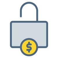 unlock dollar coin icon or logo illustration style. Icons ecommerce. vector