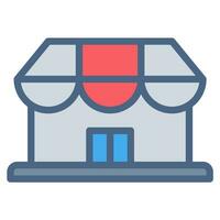 almacenar, mercado icono o logo ilustración estilo. íconos comercio electrónico vector