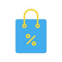 bolsa, descuento icono o logo ilustración estilo. íconos comercio electrónico color. vector
