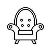 armchair icon vector or logo illustration outline black color style