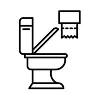 toilet icon vector or logo illustration outline black color style