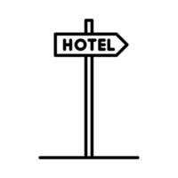 hotel icono vector o logo ilustración contorno negro color estilo