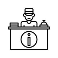 bellboy icon vector or logo illustration outline black color style